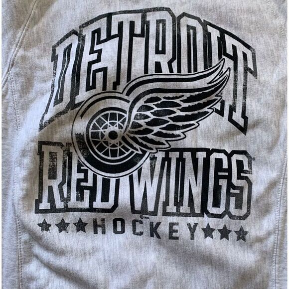 Vintage 90’s Y2K Detroit Red Wings NHL OFFICIAL LOGO gray Sweatshirt unisex M - Picture 2 of 5